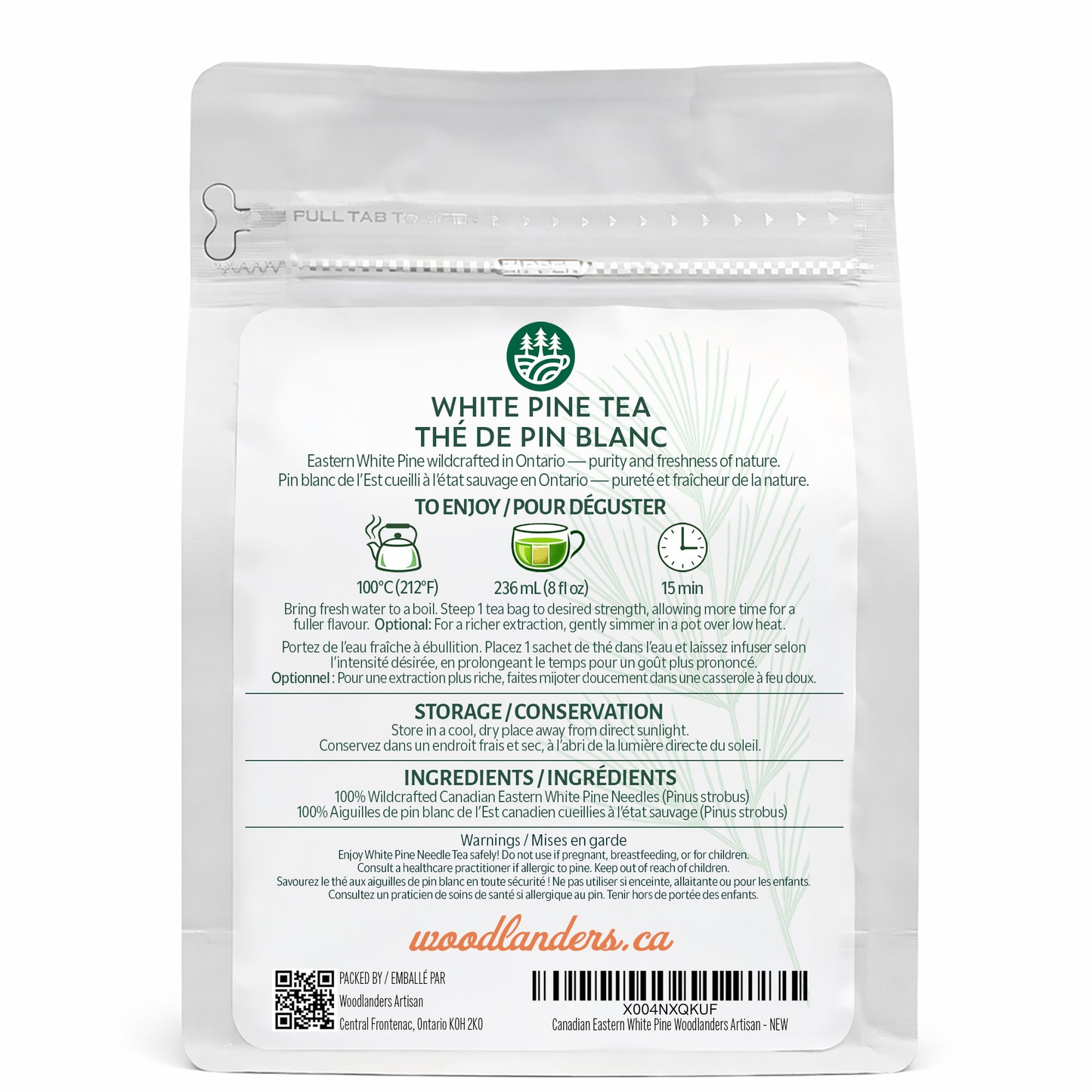 Naturally Air-Dried Eastern White Pine Tea Bags | Amazon Exclusive