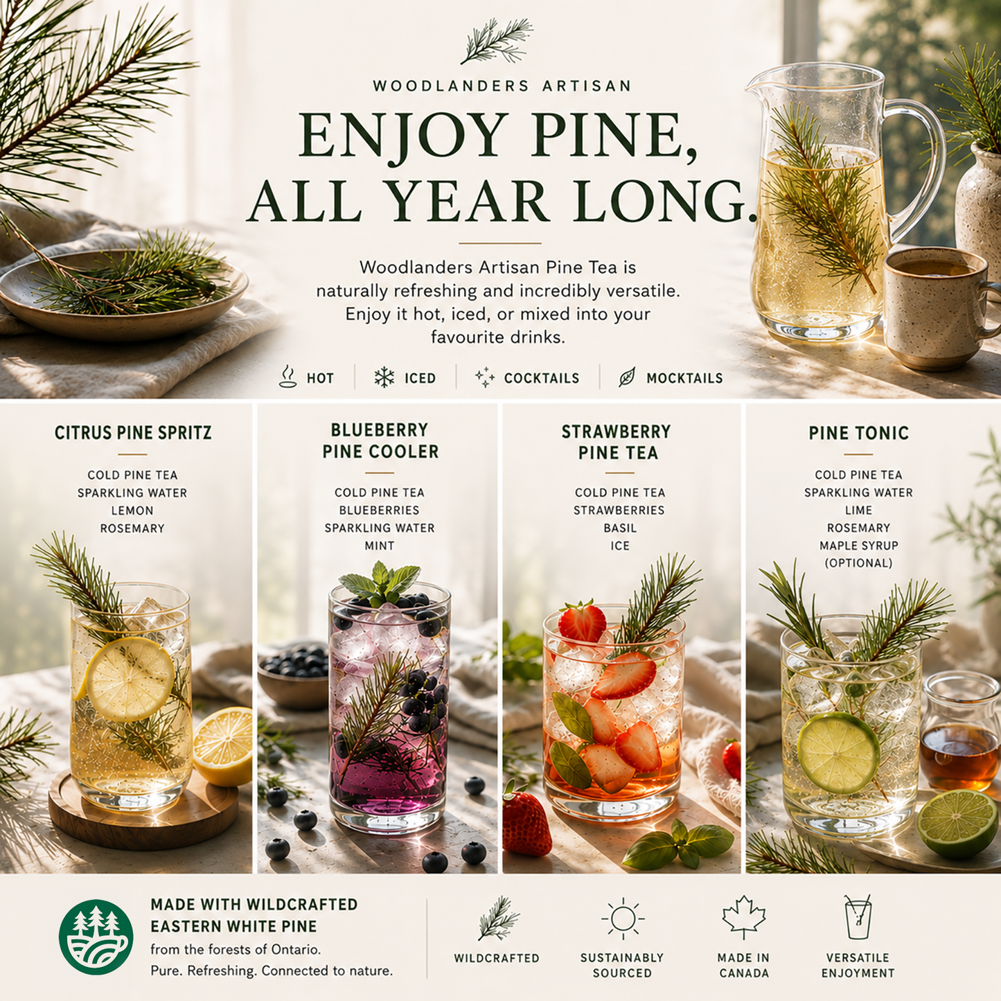 Naturally Air-Dried Eastern White Pine Tea Bags | Amazon Exclusive