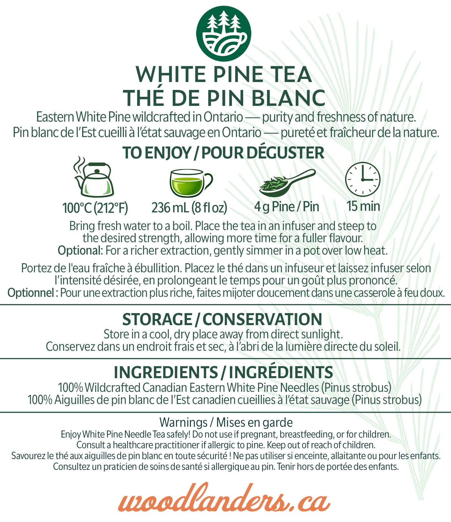 Naturally Air-Dried Eastern White Pine Tea Loose Leaf | Amazon Exclusive
